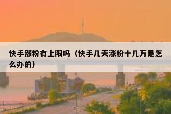 快手涨粉有上限吗(快手几天涨粉十几万是怎么办的) 第1张 快手涨粉有上限吗(快手几天涨粉十几万是怎么办的) 第1张