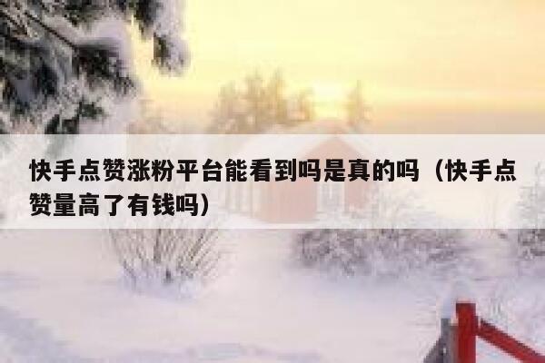快手点赞涨粉平台能看到吗是真的吗(快手点赞量高了有钱吗) 第1张 快手点赞涨粉平台能看到吗是真的吗(快手点赞量高了有钱吗) 第1张