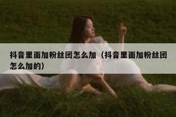 抖音里面加粉丝团怎么加（抖音里面加粉丝团怎么加的） 第1张