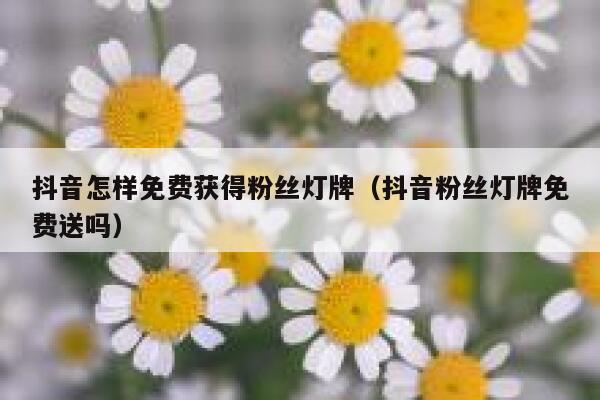 抖音怎样免费获得粉丝灯牌(抖音粉丝灯牌免费送吗) 第1张 抖音怎样免费获得粉丝灯牌(抖音粉丝灯牌免费送吗) 第1张