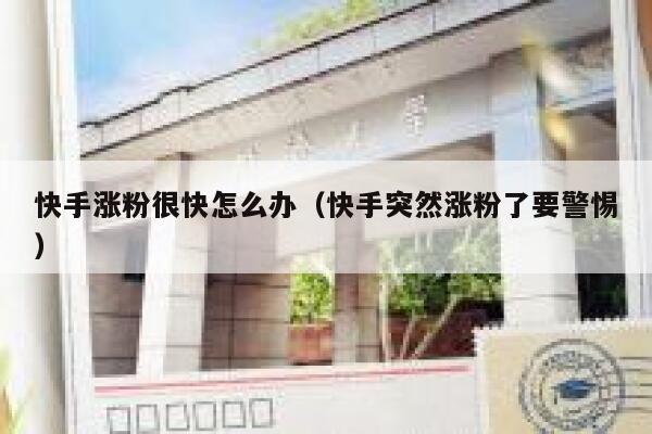 快手涨粉很快怎么办(快手突然涨粉了要警惕) 第1张 快手涨粉很快怎么办(快手突然涨粉了要警惕) 第1张