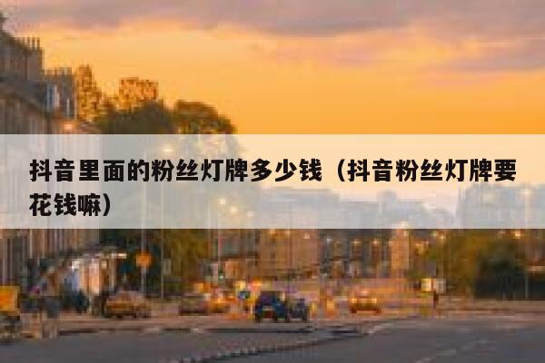 抖音里面的粉丝灯牌多少钱（抖音粉丝灯牌要花钱嘛） 第1张