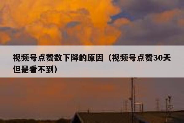 视频号点赞数下降的原因(视频号点赞30天但是看不到) 第1张 视频号点赞数下降的原因(视频号点赞30天但是看不到) 第1张