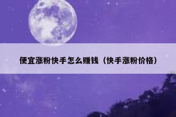 便宜涨粉快手怎么赚钱（快手涨粉价格） 第1张