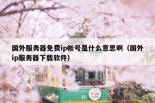 国外服务器免费ip帐号是什么意思啊（国外ip服务器下载软件） 第1张