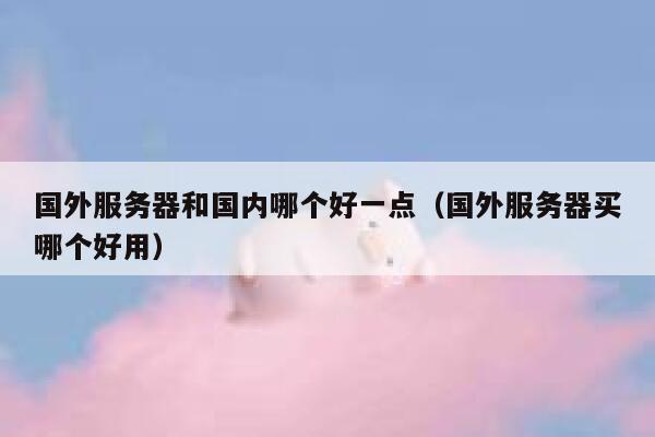 国外服务器和国内哪个好一点(国外服务器买哪个好用) 第1张 国外服务器和国内哪个好一点(国外服务器买哪个好用) 第1张