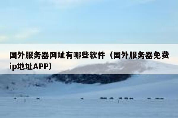 国外服务器网址有哪些软件（国外服务器免费ip地址APP） 第1张