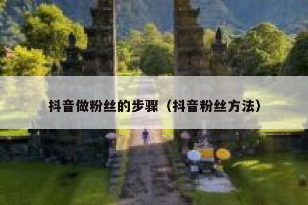 抖音做粉丝的步骤（抖音粉丝方法） 第1张