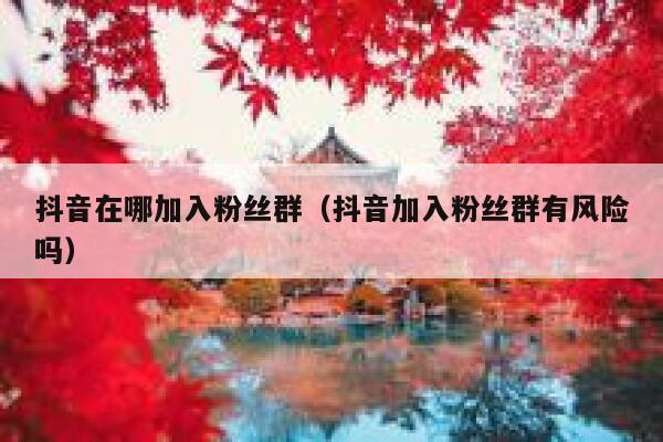 抖音在哪加入粉丝群(抖音加入粉丝群有风险吗) 第1张 抖音在哪加入粉丝群(抖音加入粉丝群有风险吗) 第1张