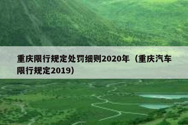 重庆限行规定处罚细则2020年（重庆汽车限行规定2019） 第1张