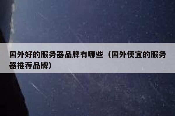 国外好的服务器品牌有哪些（国外便宜的服务器推荐品牌） 第1张