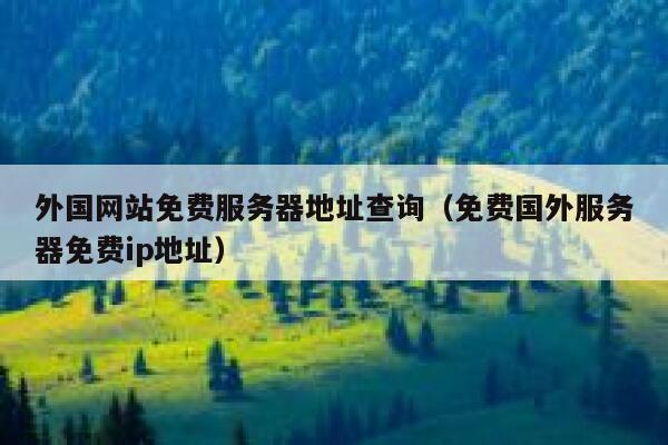 外国网站免费服务器地址查询(免费国外服务器免费ip地址) 第1张 外国网站免费服务器地址查询(免费国外服务器免费ip地址) 第1张
