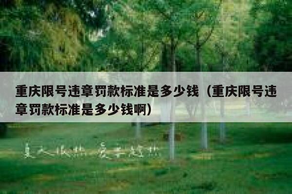 重庆限号违章罚款标准是多少钱(重庆限号违章罚款标准是多少钱啊) 第1张 重庆限号违章罚款标准是多少钱(重庆限号违章罚款标准是多少钱啊) 第1张