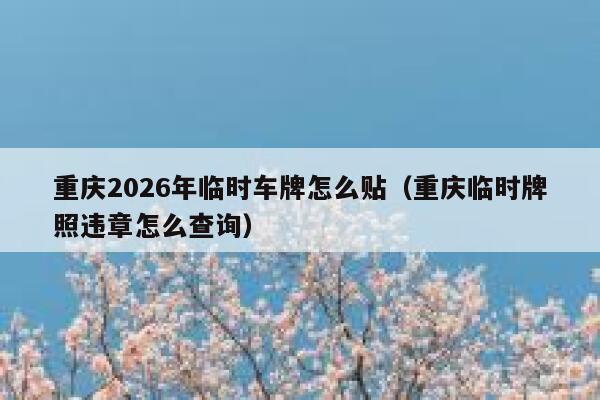 重庆2026年临时车牌怎么贴（重庆临时牌照违章怎么查询） 第1张