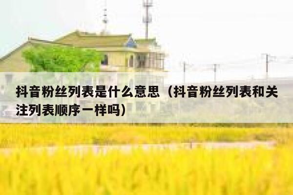 抖音粉丝列表是什么意思(抖音粉丝列表和关注列表顺序一样吗) 第1张 抖音粉丝列表是什么意思(抖音粉丝列表和关注列表顺序一样吗) 第1张