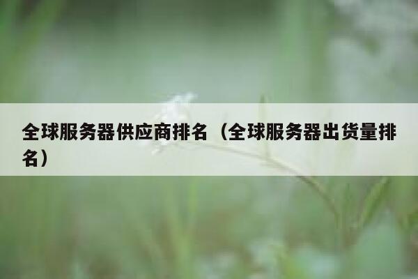 全球服务器供应商排名(全球服务器出货量排名) 第1张 全球服务器供应商排名(全球服务器出货量排名) 第1张