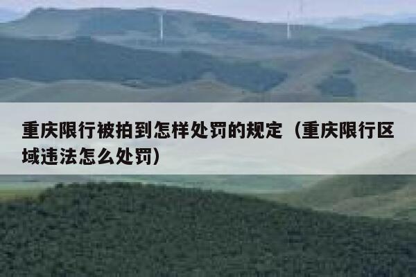 重庆限行被拍到怎样处罚的规定(重庆限行区域违法怎么处罚) 第1张 重庆限行被拍到怎样处罚的规定(重庆限行区域违法怎么处罚) 第1张
