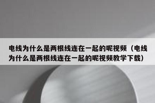 电线为什么是两根线连在一起的呢视频（电线为什么是两根线连在一起的呢视频教学下载） 第1张