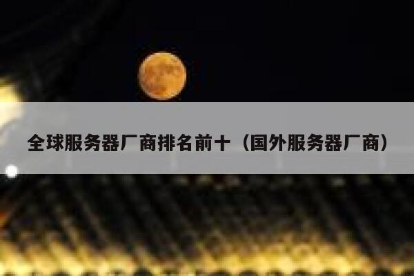 全球服务器厂商排名前十（国外服务器厂商） 第1张