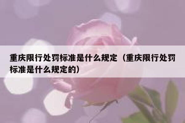 重庆限行处罚标准是什么规定（重庆限行处罚标准是什么规定的） 第1张