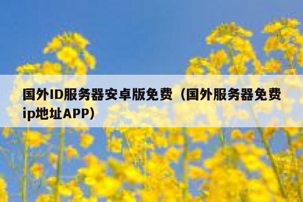 国外ID服务器安卓版免费（国外服务器免费ip地址APP） 第1张