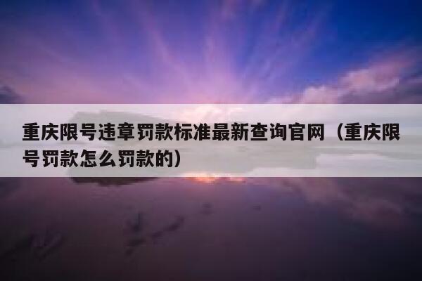 重庆限号违章罚款标准最新查询官网（重庆限号罚款怎么罚款的） 第1张