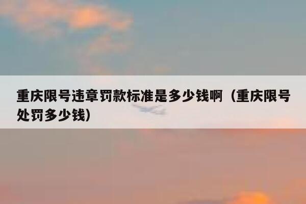 重庆限号违章罚款标准是多少钱啊（重庆限号处罚多少钱） 第1张