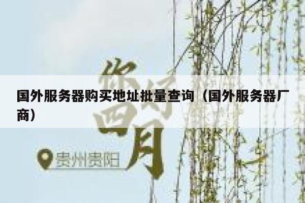 国外服务器购买地址批量查询(国外服务器厂商) 第1张 国外服务器购买地址批量查询(国外服务器厂商) 第1张