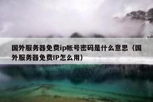 国外服务器免费ip帐号密码是什么意思（国外服务器免费IP怎么用） 第1张