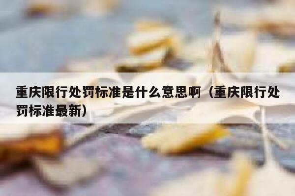 重庆限行处罚标准是什么意思啊(重庆限行处罚标准最新) 第1张 重庆限行处罚标准是什么意思啊(重庆限行处罚标准最新) 第1张