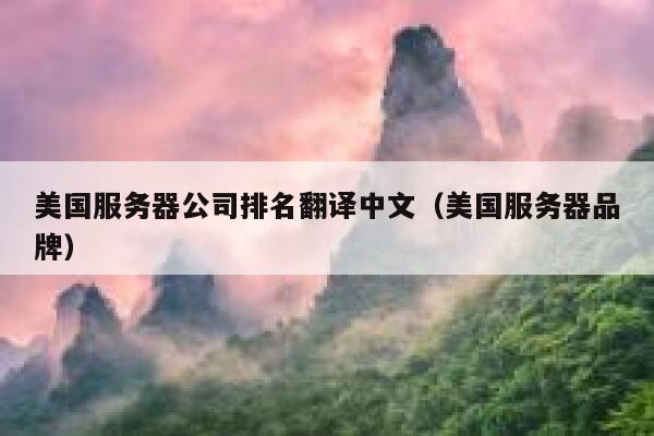 美国服务器公司排名翻译中文(美国服务器品牌) 第1张 美国服务器公司排名翻译中文(美国服务器品牌) 第1张