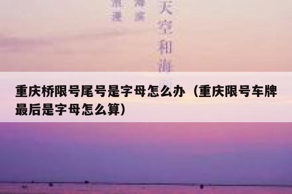 重庆桥限号尾号是字母怎么办（重庆限号车牌最后是字母怎么算） 第1张