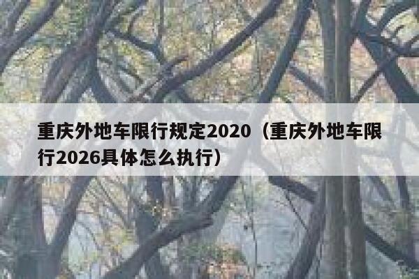 重庆外地车限行规定2020（重庆外地车限行2026具体怎么执行） 第1张