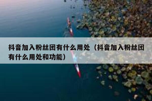 抖音加入粉丝团有什么用处(抖音加入粉丝团有什么用处和功能) 第1张 抖音加入粉丝团有什么用处(抖音加入粉丝团有什么用处和功能) 第1张