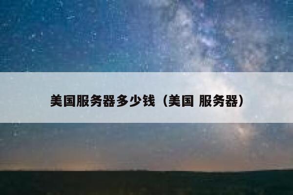 美国服务器多少钱（美国 服务器） 第1张
