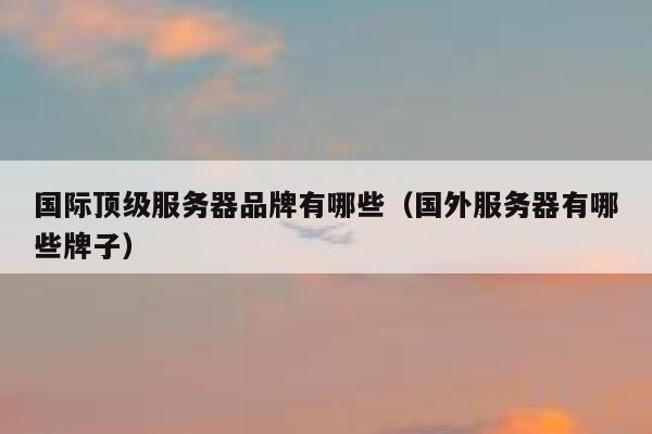 国际顶级服务器品牌有哪些（国外服务器有哪些牌子） 第1张