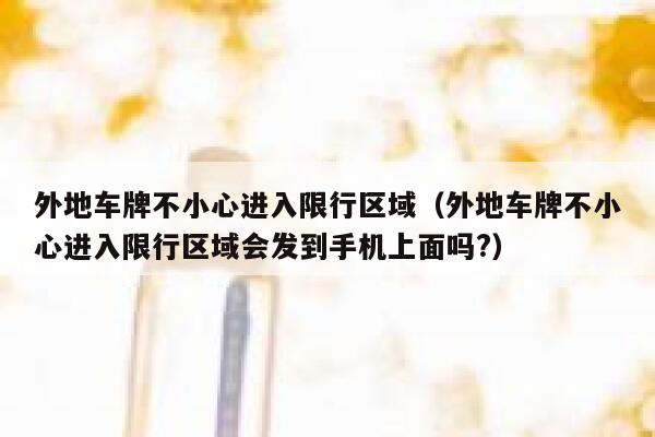 外地车牌不小心进入限行区域(外地车牌不小心进入限行区域会发到手机上面吗?) 第1张 外地车牌不小心进入限行区域(外地车牌不小心进入限行区域会发到手机上面吗?) 第1张