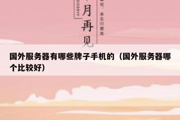 国外服务器有哪些牌子手机的(国外服务器哪个比较好) 第1张 国外服务器有哪些牌子手机的(国外服务器哪个比较好) 第1张
