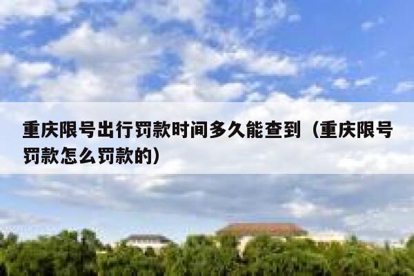 重庆限号出行罚款时间多久能查到(重庆限号罚款怎么罚款的) 第1张 重庆限号出行罚款时间多久能查到(重庆限号罚款怎么罚款的) 第1张