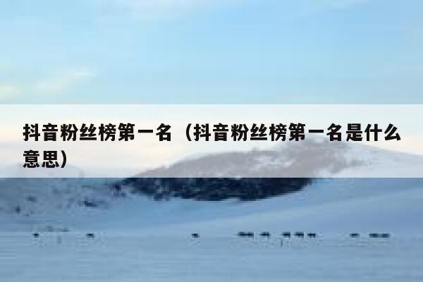 抖音粉丝榜第一名（抖音粉丝榜第一名是什么意思） 第1张