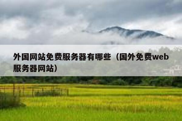 外国网站免费服务器有哪些(国外免费web服务器网站) 第1张 外国网站免费服务器有哪些(国外免费web服务器网站) 第1张