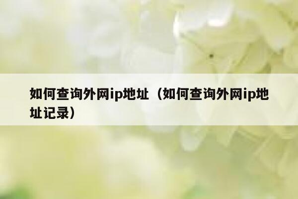 如何查询外网ip地址(如何查询外网ip地址记录) 第1张 如何查询外网ip地址(如何查询外网ip地址记录) 第1张