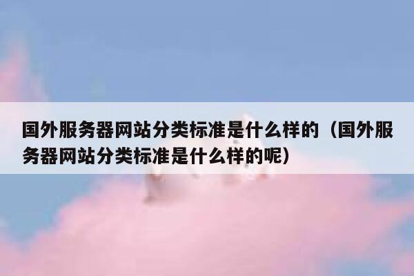 国外服务器网站分类标准是什么样的（国外服务器网站分类标准是什么样的呢） 第1张