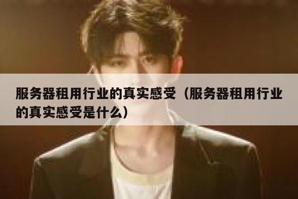服务器租用行业的真实感受（服务器租用行业的真实感受是什么） 第1张