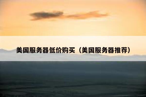 美国服务器低价购买（美国服务器推荐） 第1张