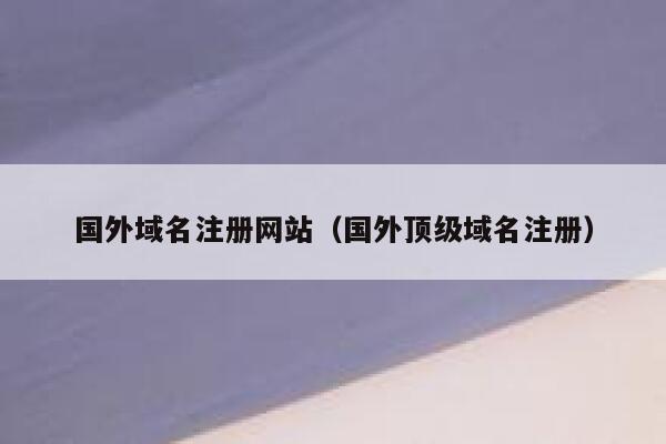 国外域名注册网站（国外顶级域名注册） 第1张